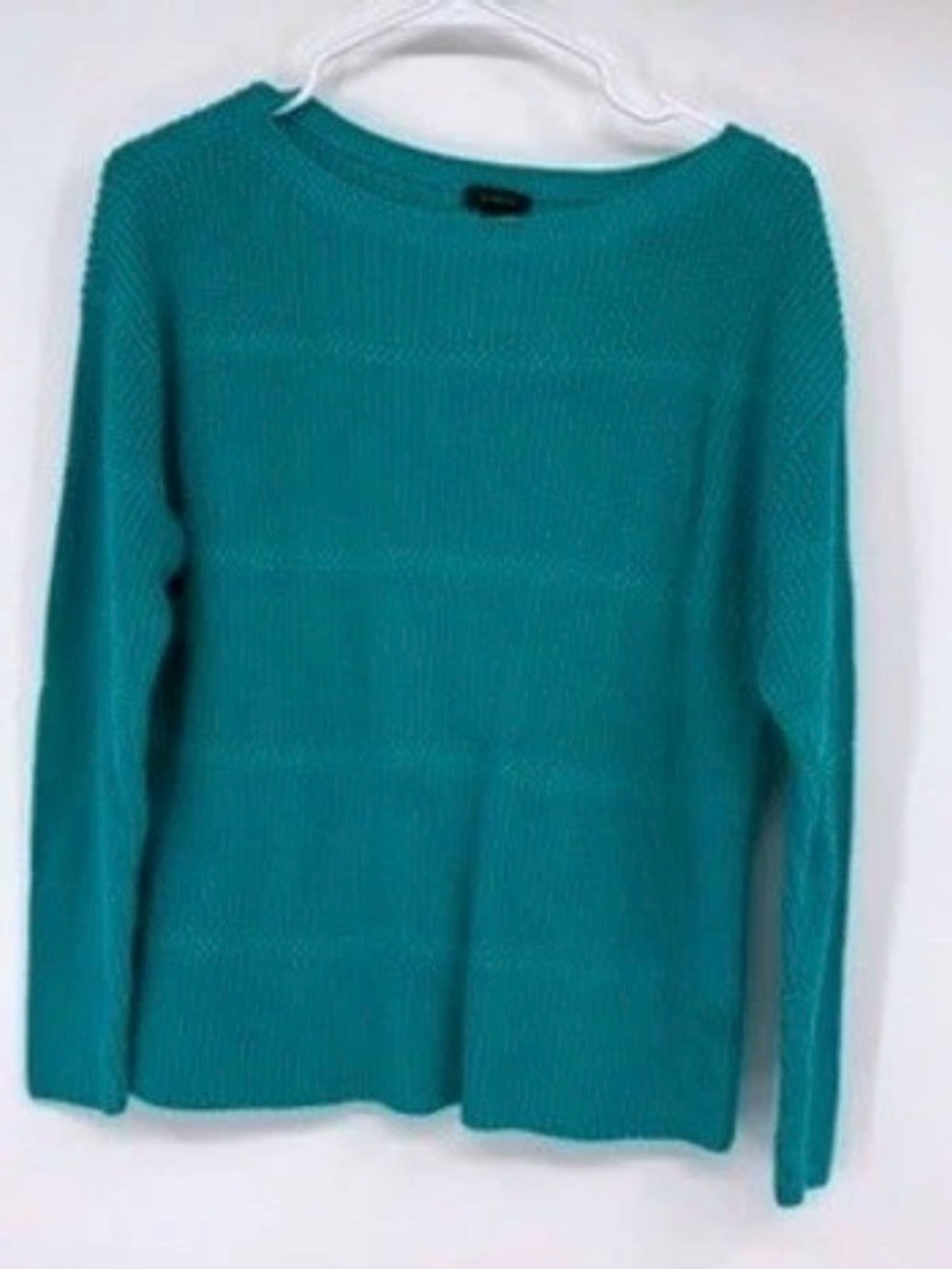 Talbots Teal Ribbed Crewneck Sweater